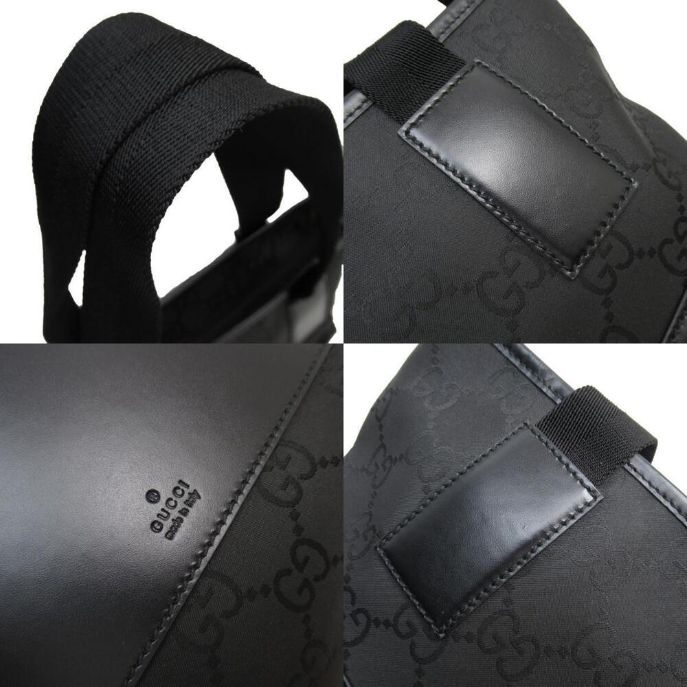 Gucci GG tote bag tonal leather trim shoulder straps Black - Picture 3 of 5